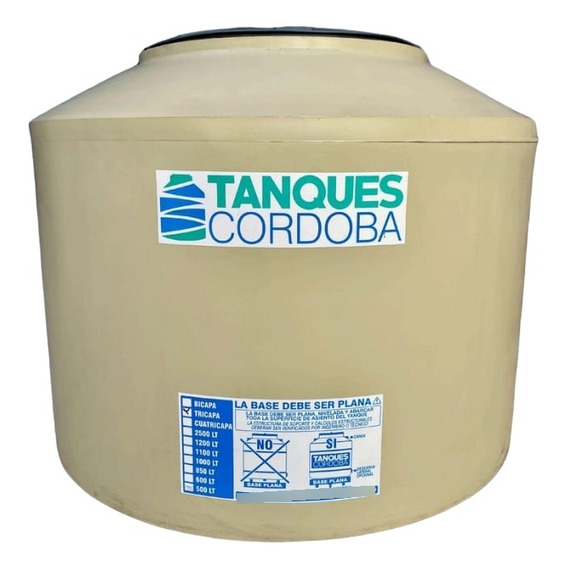 Tanque De Agua Cordoba Tricapa 500 Lts 74 Cm Alto 96 Cm Diam