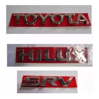 Kit 3 Logos Cromados Toyota Hilux Srv (varios)