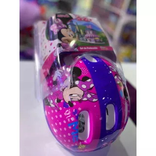 Set De Proteccion Minnie Casco Rodilleras Y Coderas