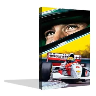 Quadro Decorativo Borda Infinita Ayrton Senna - Carro