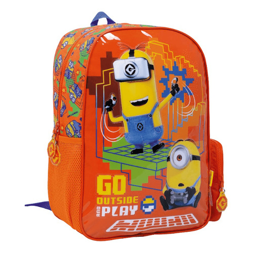 Mochila Espalda Minions 16 Gamer Color Naranja