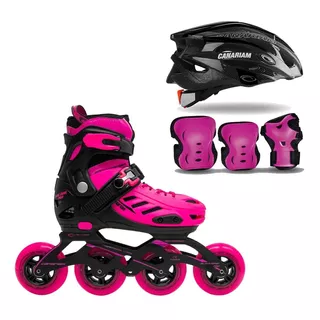 Patines Canariam Blackmagic Pro Plus Fucsia + Kit + Casco