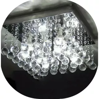 Lustre Plafon De Cristal Acrílico 30x30 Pra Sala E Quarto