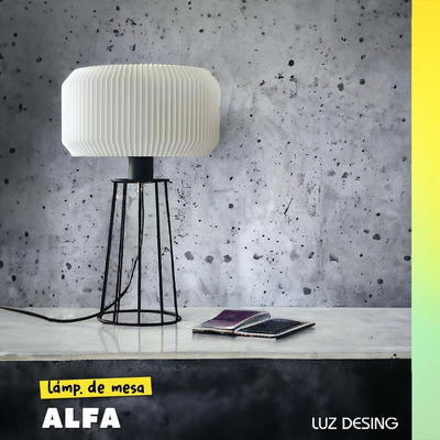Velador De Mesa Diseño Exclusivo Sustentable Alfa 3d 