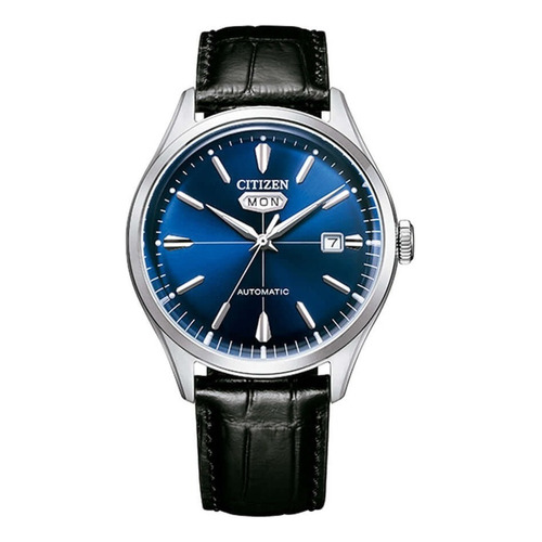 Reloj Citizen Automatic Nh839020l Hombre Color de la malla Negro Color del bisel Plateado Color del fondo Azul