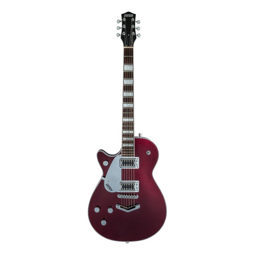 Guitarra eléctrica para zurdo Gretsch Electromatic G5220 Jet BT de caoba dark cherry metallic brillante con diapasón de nogal negro