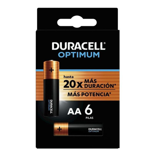 Pilas Aa Duracell Optimum alcalinas, mayor potencias C/6 Bat.erías