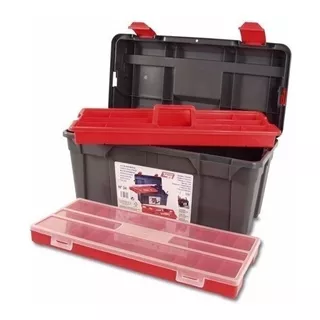 Caja De Herramientas Tayg Nº 34 Plástico Color Negro/rojo