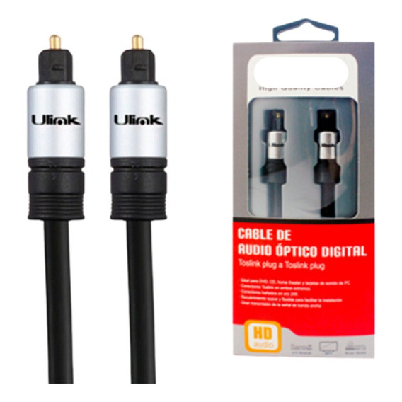 Cable Toslink 1,8 Mts.premium, Audio Digital Óptico Fact/bol