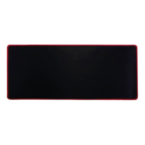 Mouse Pad Gamer Xl Para Pc Antideslizante Alfombrilla Cosida Color Negro Con Rojo Diseño Impreso Liso
