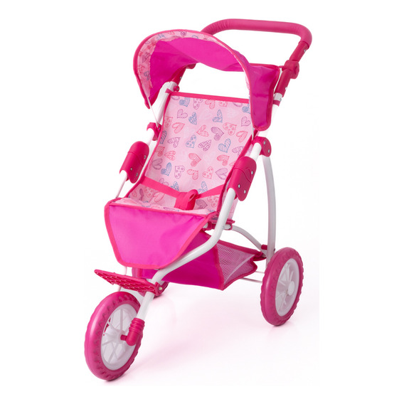 Coche De Muñecas Y Bebotes Esilo Jogger Rainbow Rosa Manija Regulable