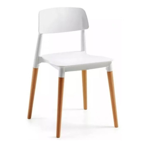 Silla de comedor Baires4 Milán, estructura color blanco, 6 unidades