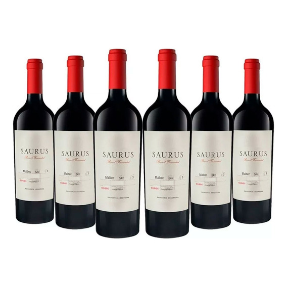 Vino Saurus Barrel Fermented Malbec Caja X6 Unidades