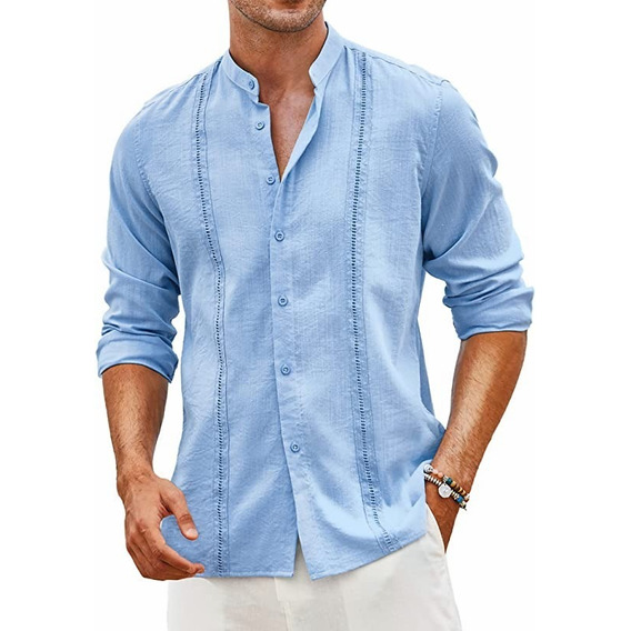 Camisas Casual Playa De Guayabera Cubana Para Hombre