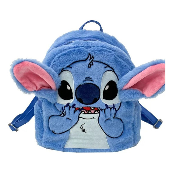 Bolso Mochila Stitch De Peluche Para Niña 