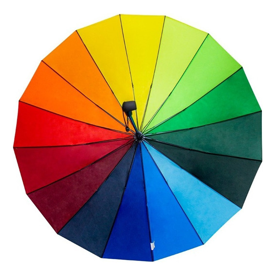 Paraguas Sombrilla Multicolor Arcoiris Semiautomático 115 Cm