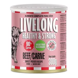 Alimento Completo Para Cães Livelong Sabor Carne 300g