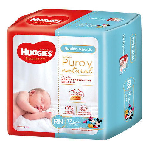 Pañales Huggies Natural Care  RN