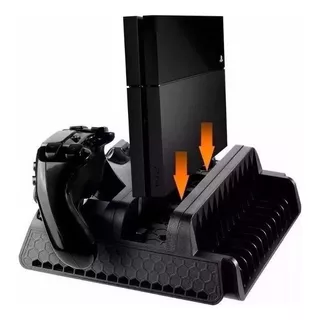 Cargador Fat Slim Pro Con Base De Refrigeración Vertical Para Ps4