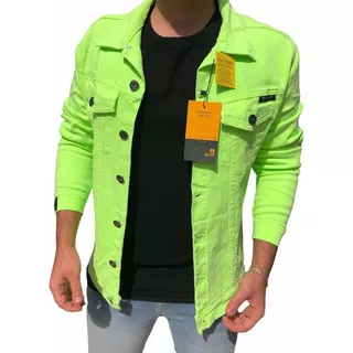 Jaqueta Sarja Colorida Verde Neon Masculina Premium Top