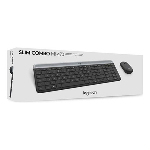 Kit de teclado y mouse inalámbrico Logitech MK470 Español de color negro