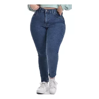 Pantalon Jean Calce Perfecto Tiro Alto Talles Grandes Mujer