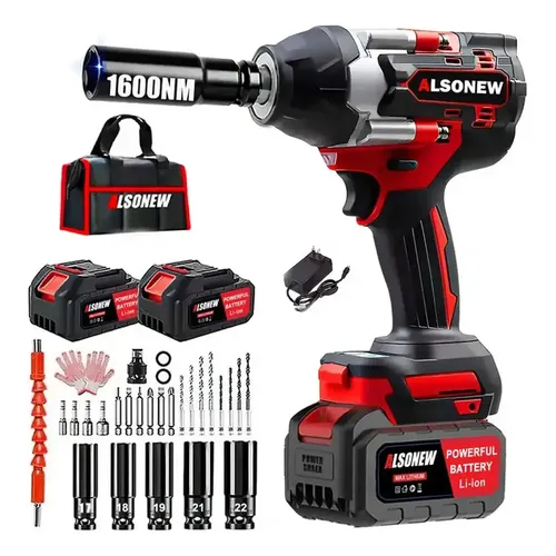 Kit De Llave De Impacto Inalámbrica 1600nm Con 2 Pilas…