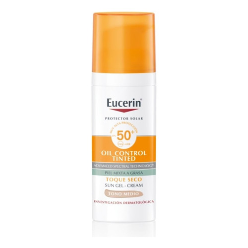 Eucerin Sun Gel Crema Toque Seco Tono Medio Spf50+ De X 50ml