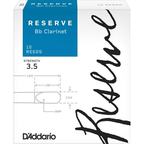 Cañas Daddario Reserve Para Clarinete Bb N3.5 X10 Dcr1035