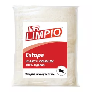 Estopa Blanca 100% Algodón Pqte. De 1 Kg. - Mr. Limpio