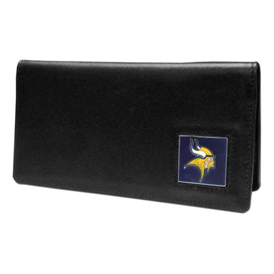 Nfl Minnesota Vikings Leather Checkbook Cover Fnc165bx