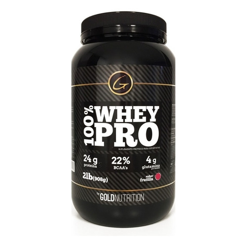 Suplemento en polvo Gold Nutrition  100% Whey Pro proteínas sabor frutilla en pote de 908g