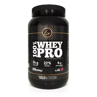 Suplemento En Polvo Gold Nutrition  100% Whey Pro Proteínas Sabor Frutilla En Pote De 908g