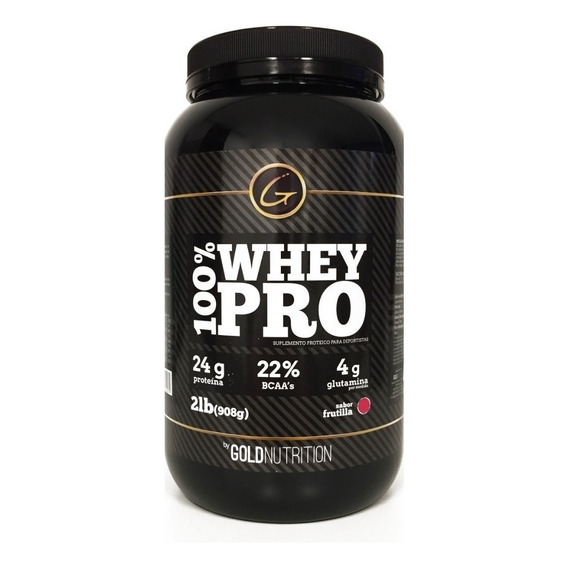 Suplemento en polvo Gold Nutrition  100% Whey Pro proteínas sabor frutilla en pote de 908g