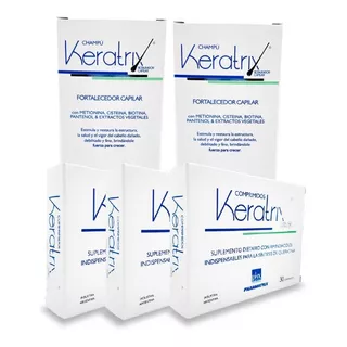 Kit Tratamiento Keratrix - 2 Champú + 3 Cajas De Comprimidos