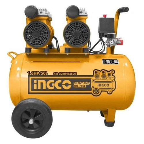 Compresor De Aire (libre De Aceite) 50lt 2x08hp Ingco Acs Ma Color Amarillo Frecuencia 50 Hz/60 Hz