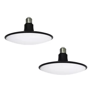 Lampara Enroscable Techo Foco Ahorrador Luz Blanca Led 15w Color Negro