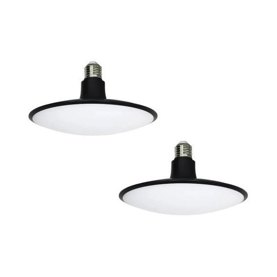 Lampara Enroscable Techo Foco Ahorrador Luz Blanca Led 15w Color Negro