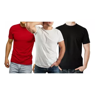 Polos Pack X 3 Cuello Redondo Hombre