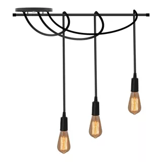 Lustre Pendente Trilho Oca Iluminação Moderna - P/3 Lâmpadas