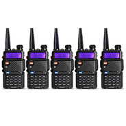 Kit 5 Radio Comunicador Talkabout Baofeng Dual Band Uv5r