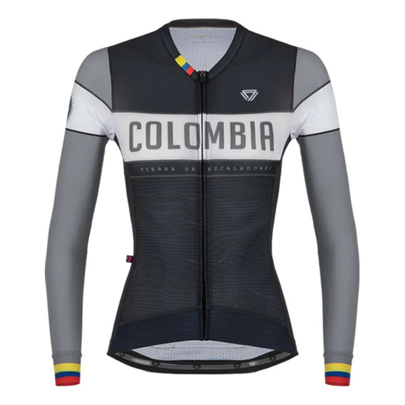 Jersey Ciclismo M/l Mujer Gw Colombia Endurance Negro Gris