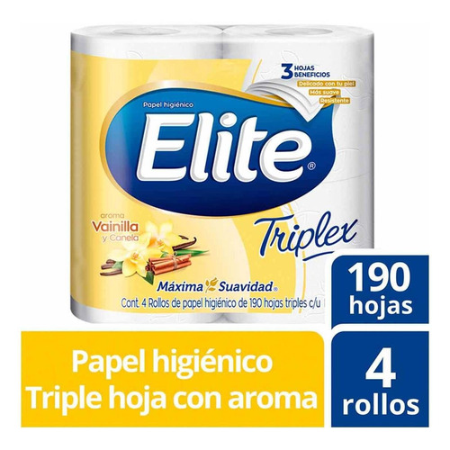 Papel Higiénico Elite Triplex Triple Hoja 4 Rollos