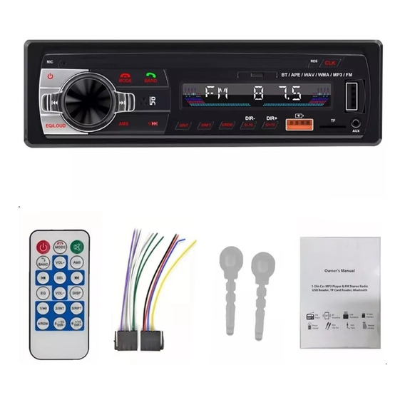 Radio De Auto 1 Din Bluetooth Usb Mp3 Microsd Aux Fm