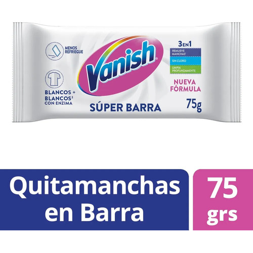 Vanish Super Barra Ropa Blanca X 75 Gr