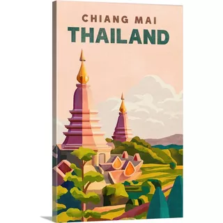 Quadro Canvas Cartão-postal Paisagem Chiang Mai Tailândia 