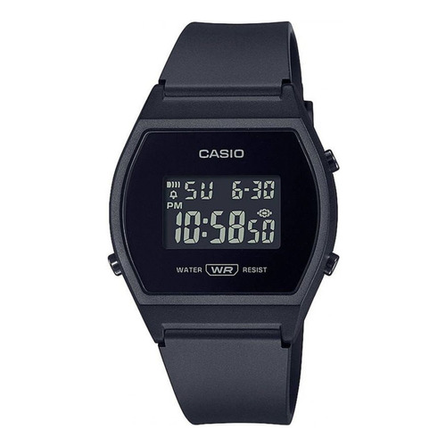 Reloj pulsera digital Casio LW-204 con correa de resina color negro