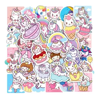 Stickers Adhesivos Unicornio Kawai 50 Piezas