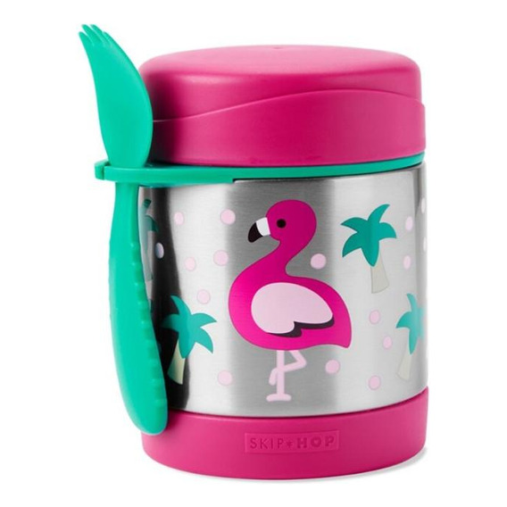 Tupper Acero Inoxidable Con Cuchara Skip Hop Flamingo