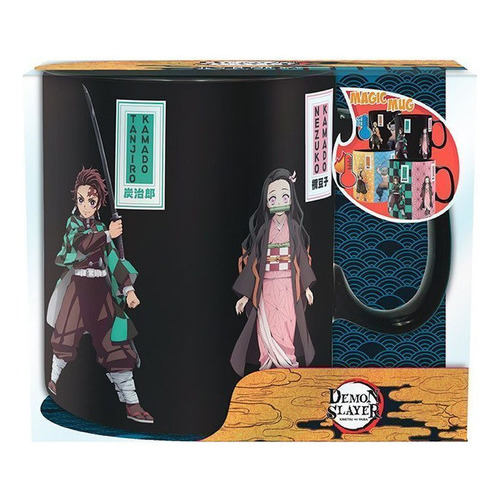 Taza De Demon Slayer Slayers Heat-chg Mug 16oz Color Negro